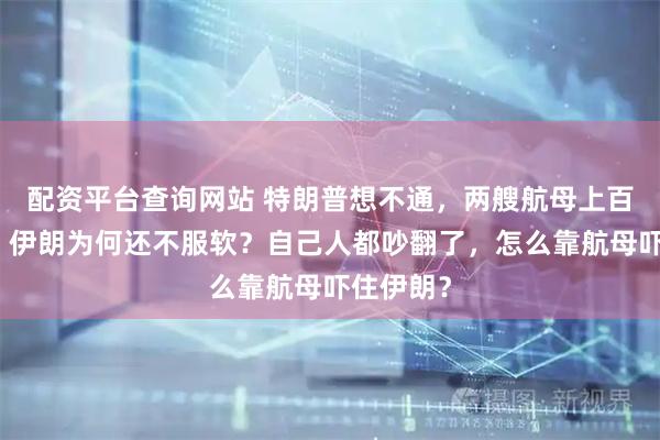 配资平台查询网站 特朗普想不通，两艘航母上百架战机，伊朗为何还不服软？自己人都吵翻了，怎么靠航母吓住伊朗？